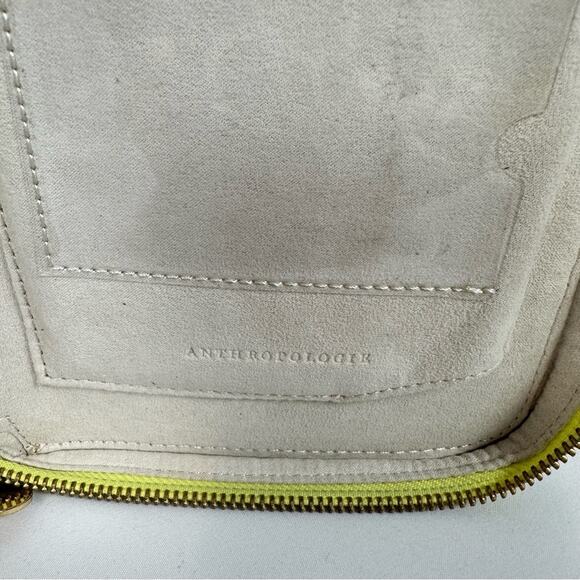 Anthropologie Gold Metallic Clutch Zip Around Closure Planner Wallet 9X6 - Picture 9 of 12
